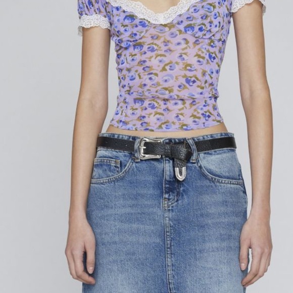 Kimchi Blue Purple Floral Lace Blouse - Picture 4 of 8